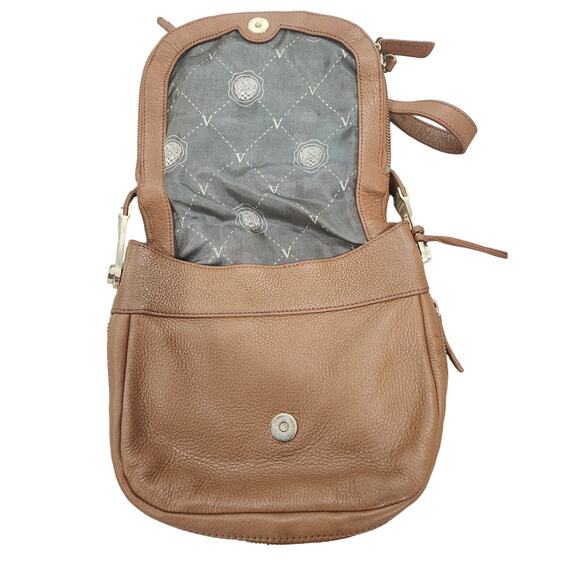 Vince Camuto Leather Crossbody Bag Brown Gold Hardware Adjustable Strap - Picture 6 of 8